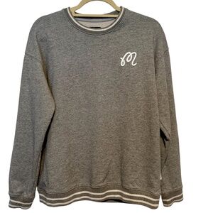 Malbon Golf M Script Grey Crewneck Sweatshirt Size Small